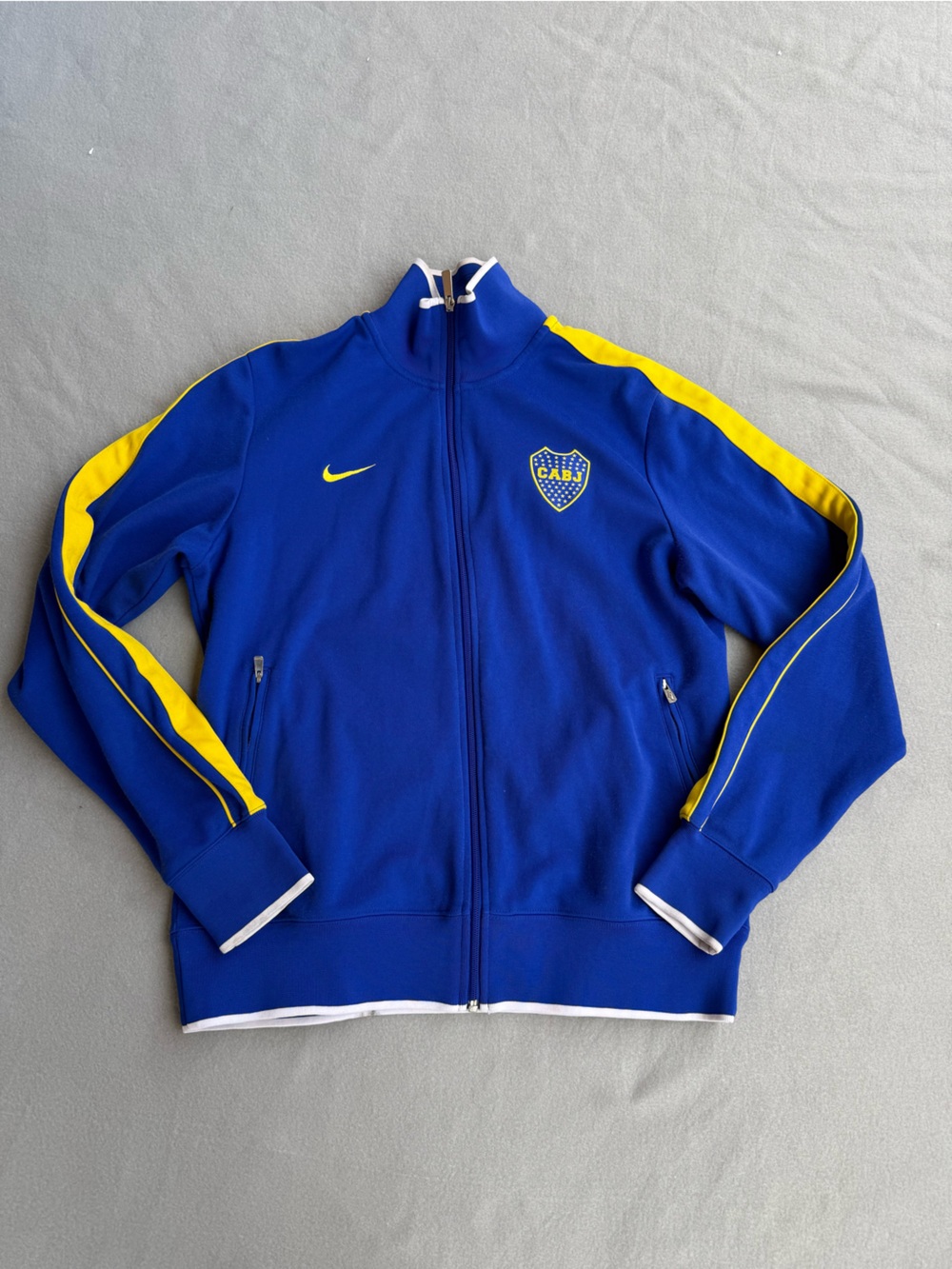 Nike Boca Juniors CABJ Futbol Soccer Jacket Men Large Blue Yellow La Bombonera
